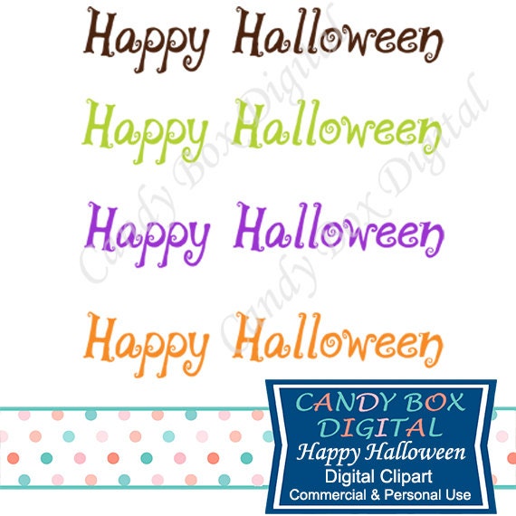 Happy Halloween Clipart Halloween Word Art Spooky Clip Art
