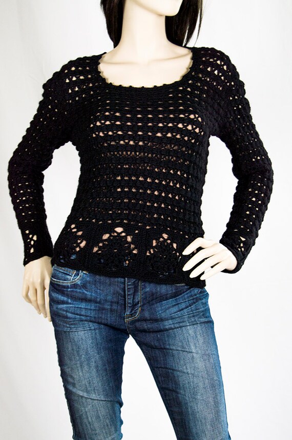 Items similar to Elegant and Warm Crochet Women's Sweater on Etsy
