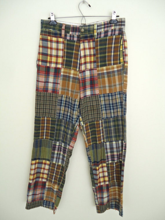 Polo Ralph Lauren Madras Pants / patchwork plaid pattern pants