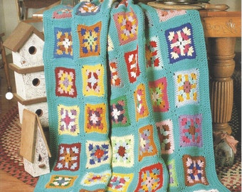 Patchwork Quilt - Afghan Collector's Series - The Needlecraft Shop - Crochet Granny Square Afghan Pattern, Blanket, Home Decor, Bedspread