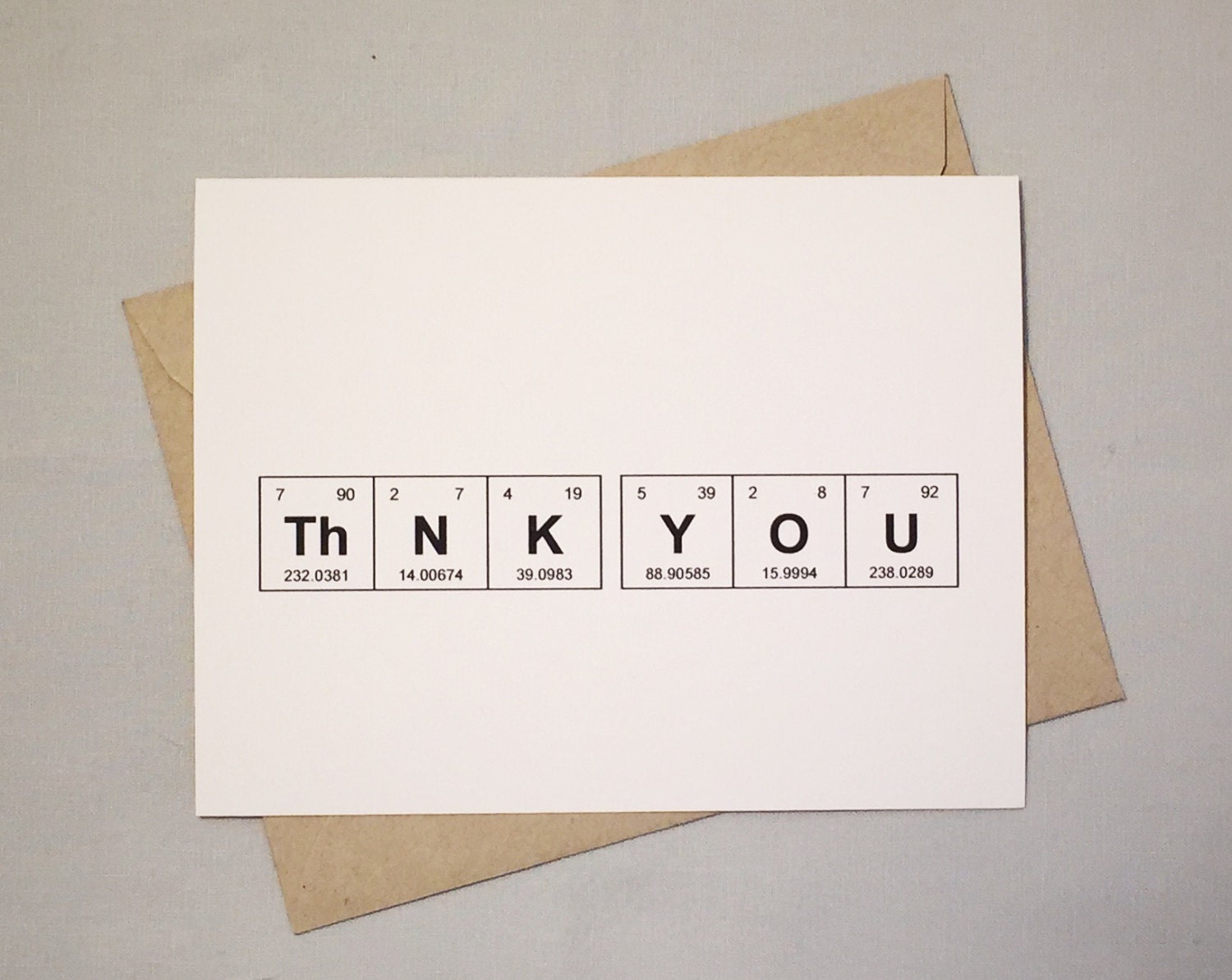 Thank You Chemistry Card Set Periodic Table of the Elements