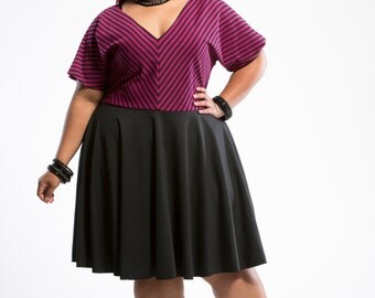 ON SALE Plus Size Dress, Womens Stripe Dress, Ponte Knit Plus Size Dress, Stripe Dress, Knit Dress, Pink Dress