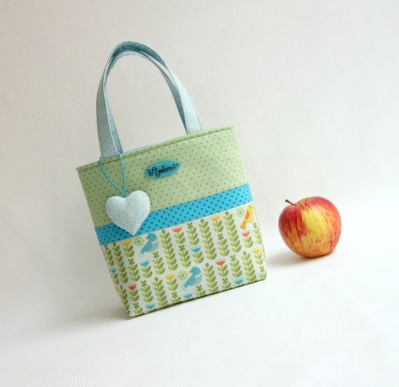 Mini tote bag / Personalized fabric basket / Coin by Sakamaliss