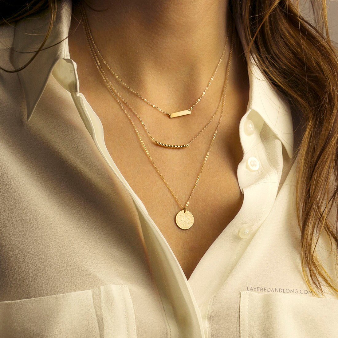 Delicate Gold Necklaces Layered and Long Set 14k by LayeredAndLong