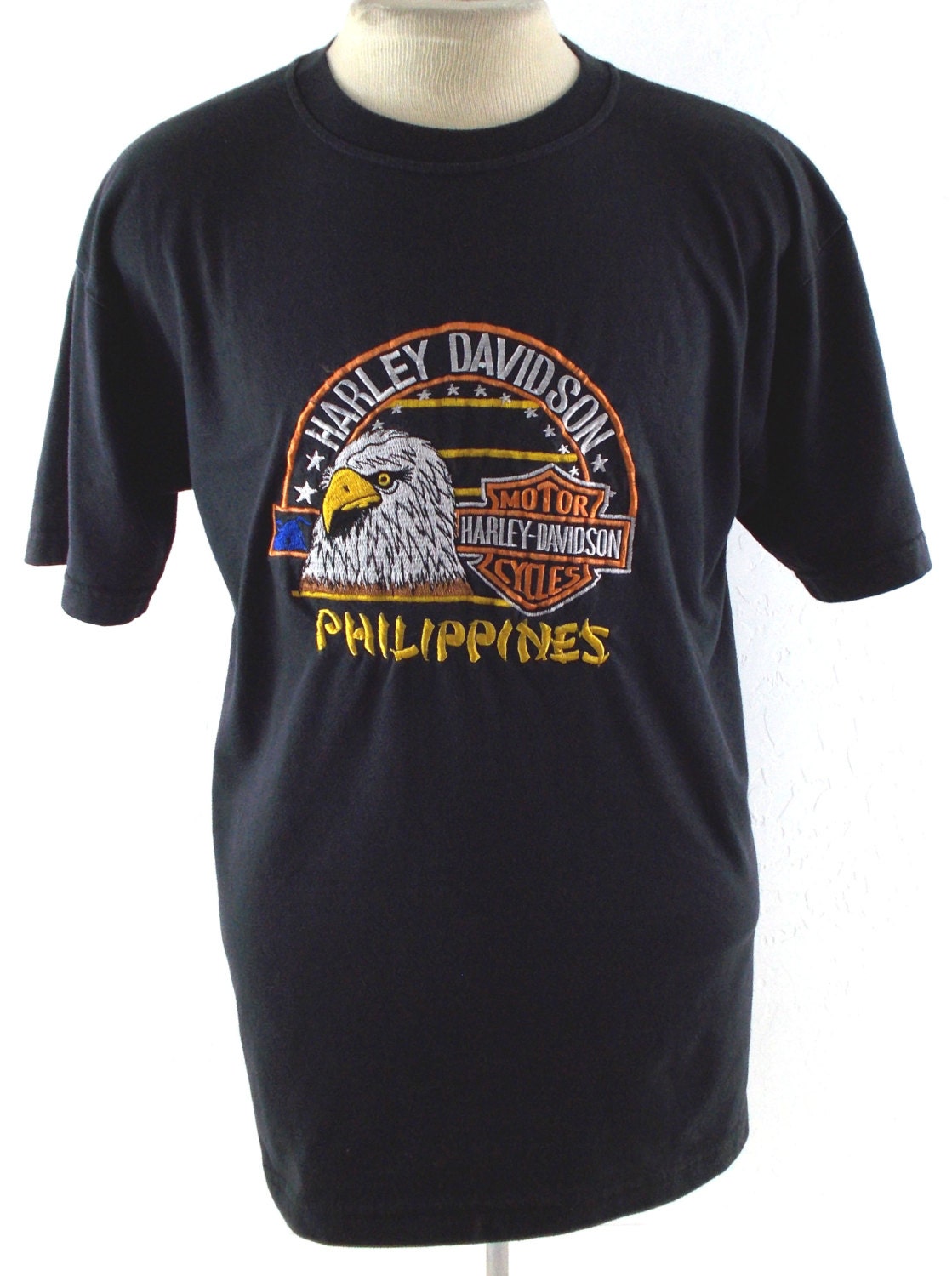 90s Harley Davidson Motorcycles Philippines Embroidred Vintage