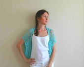 Mint Knit Shrug Bolero / Mint Knit Shrug / Hand Knittted Mint Loose Bolero / Woman Clothing / For Summer / Ready To Ship