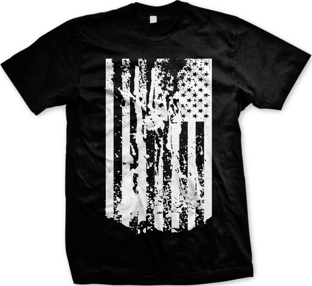 Distressed American Flag Men's T-shirt Faded U.S.A. Flag