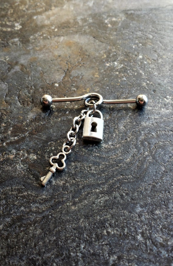 Items similar to Lock & Key 14G (1.6mm) Industrial Barbell Scaffold