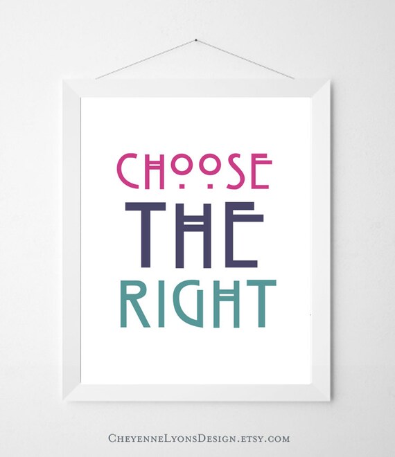 Items similar to INSTANT DOWNLOAD "Choose The Right- 3 colors included ...