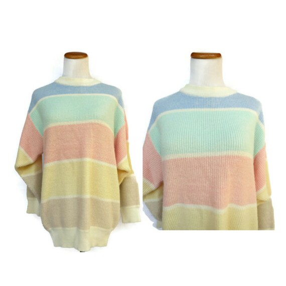 Pastel Grunge Sweater / Rainbow Sweater / Rainbow Stripe
