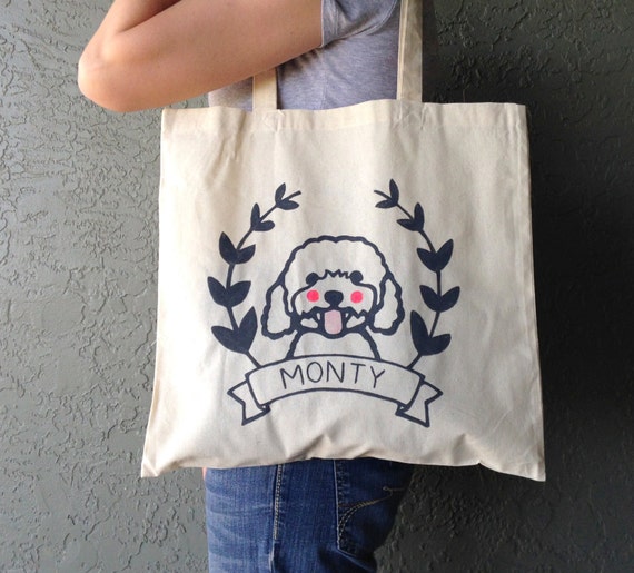 Custom Pet Tote Bag Personalized Pet Tote Bag by HitherRabbit