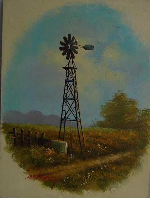 Windmill acrylic/oil painting/original by GoosenestPrairieRose