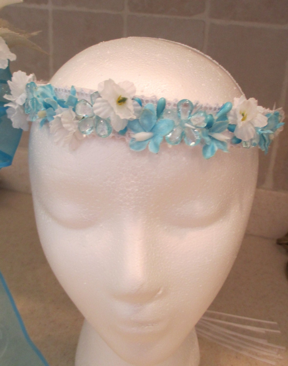 Flower Girl Halo Wedding Bridal Hair by VintageWeddingChic on Etsy