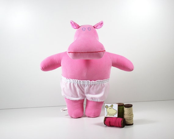 Hippo cuddly toy Pink plush doll Pink stuffed animal by Mippoos