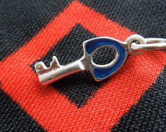 Enamel Sterling Key Charm for Bracelet from Charmhuntress 01703