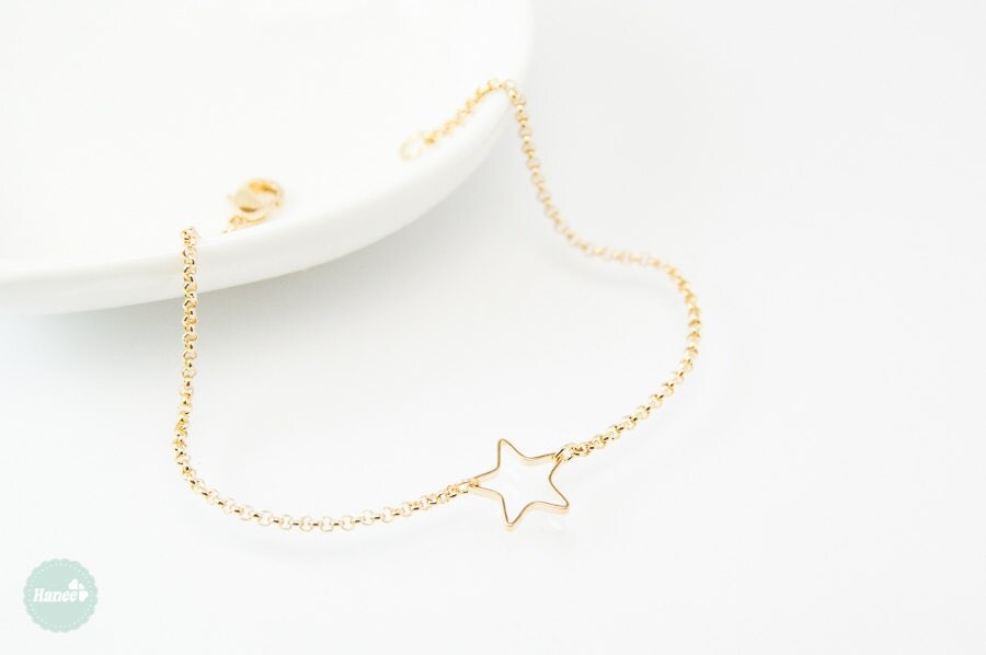 Star charm bracelet gold star bracelet gold bracelet charm