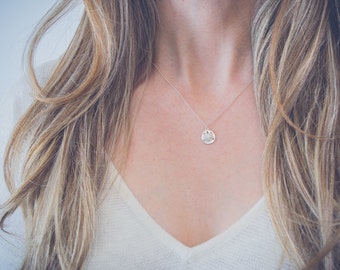 Silver beach necklace | Sand dollar necklace, Tiny necklace, Silver charm necklace, Sterling silver necklace, Dainty jewelry