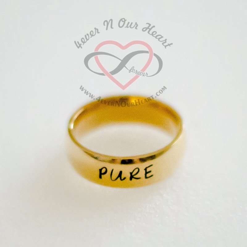 Gold Purity Ring Personalized Abstinence Ring Girls Purity