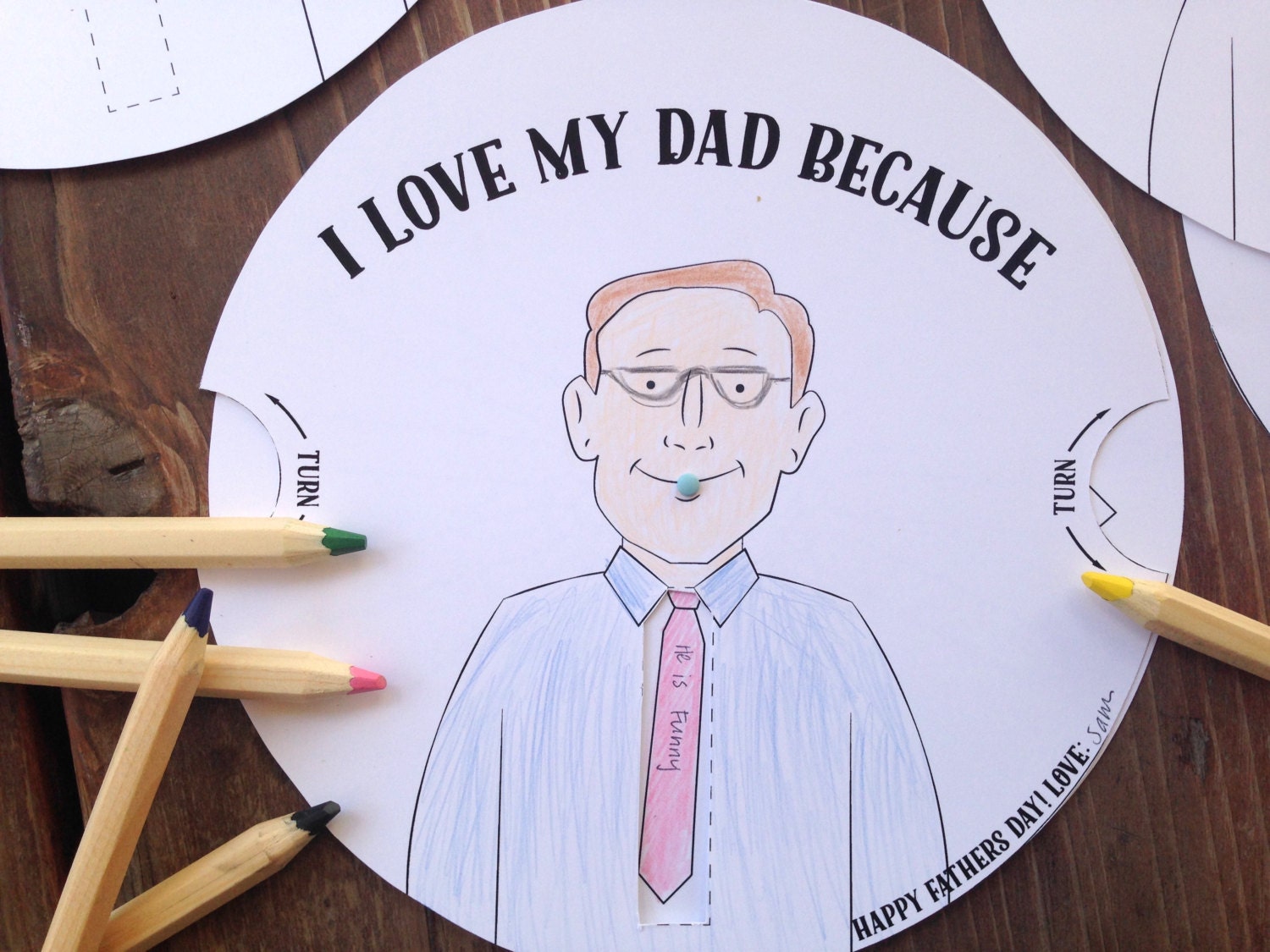 Instant Download DIY Father's Day Rotating Card.