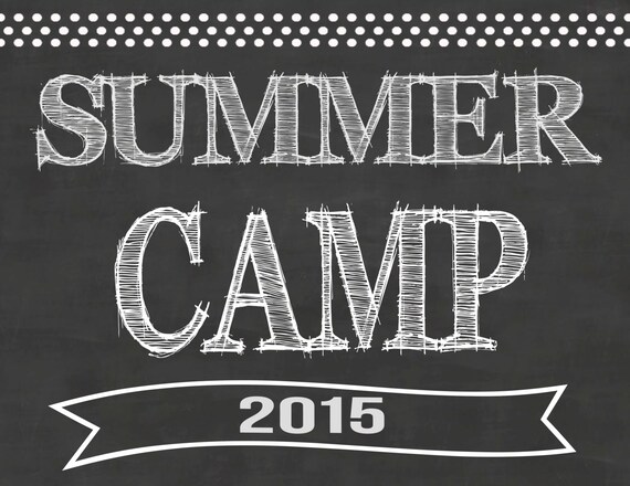 Items similar to Chalkboard Summer Camp Sign, Summer School Sign ...