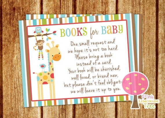 shower card baby gift e Request Book card a of instead Safari Cards Animals Book