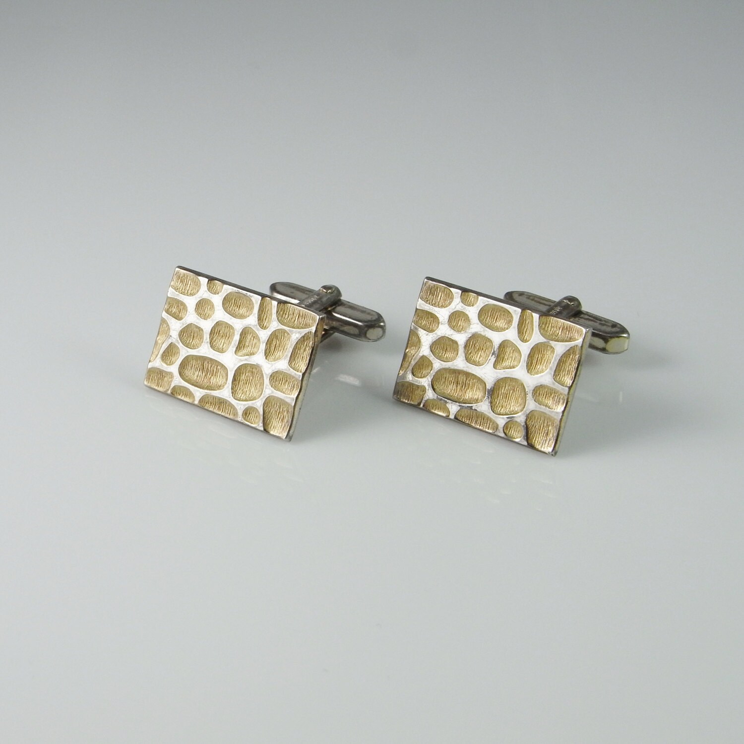 Unique Silver Cufflinks MidCentury Cufflinks Modernist Cufflinks One of