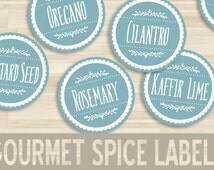 unique herb spice labels related items etsy