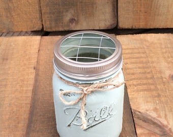 Hand Painted Mason Jar Toothbrush Holder