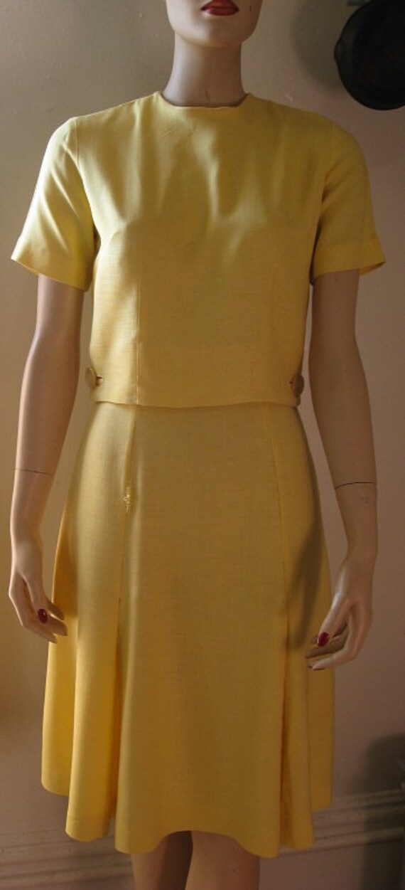 Vintage 40's/50's Cotton Yellow Dress Size Small
