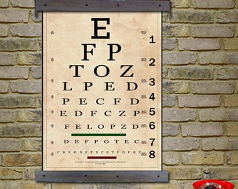 eye chart print etsy