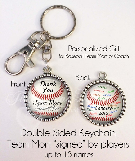 PERSONALIZED BASEBALL key chain gift for Baseball Team Mom
