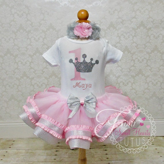  Princess Birthday Outfit Pink Girls First Birthday Tutu