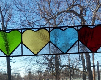 Stained Glass Hearts Customize Your Own Multiple by ClearViewGlass