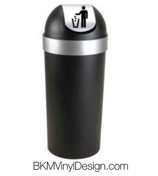 Trash Can Vinyl Decal Garbage Can Recycling by BKMVinylDesign