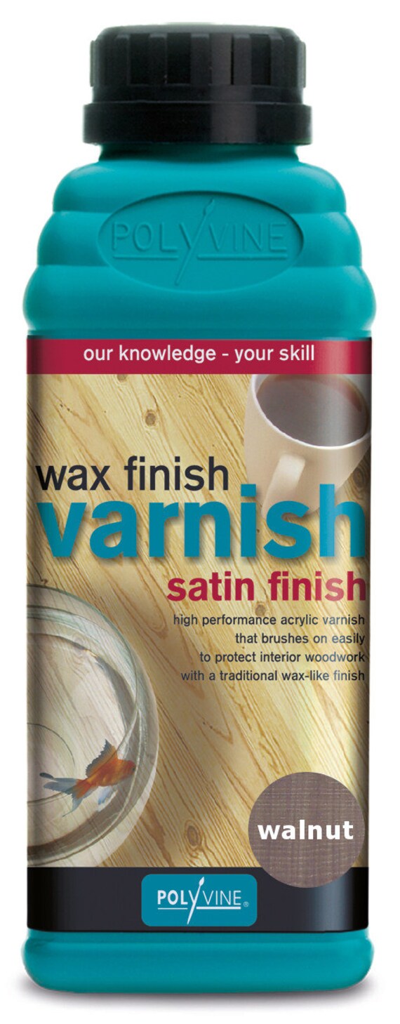 Polyvine Wax Finish Satin Varnish Walnut Pint