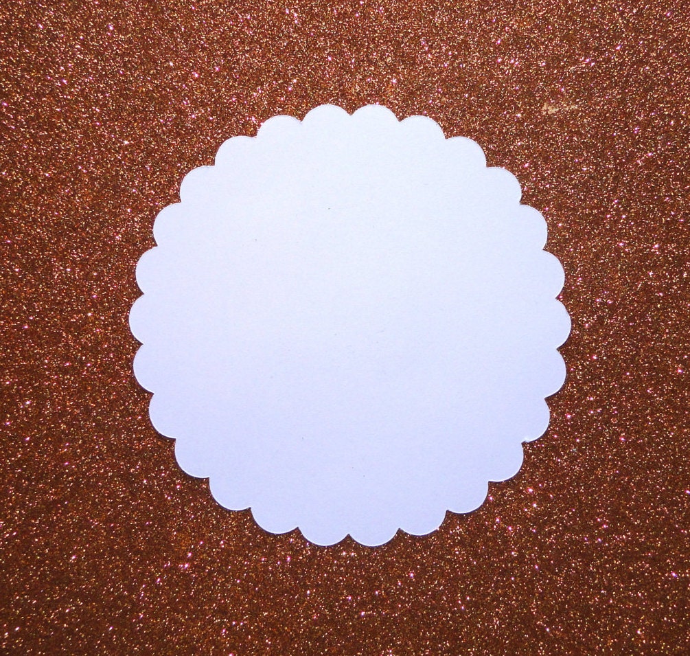 Scalloped Edge Circle Die Cut Bulk ANY COLOR by CollectandDesign