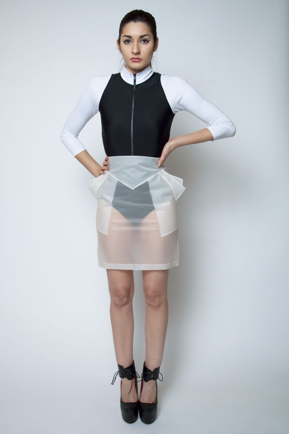 Clear latex skirt