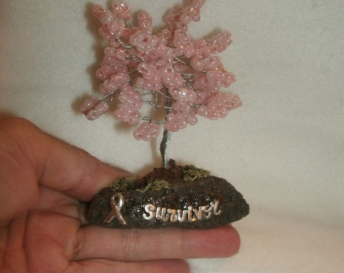 Miniature Cancer Awareness Trees, Made to Order, miniature beaded tree, awareness colors, Inspirational, decor, will customize, no 2 alike