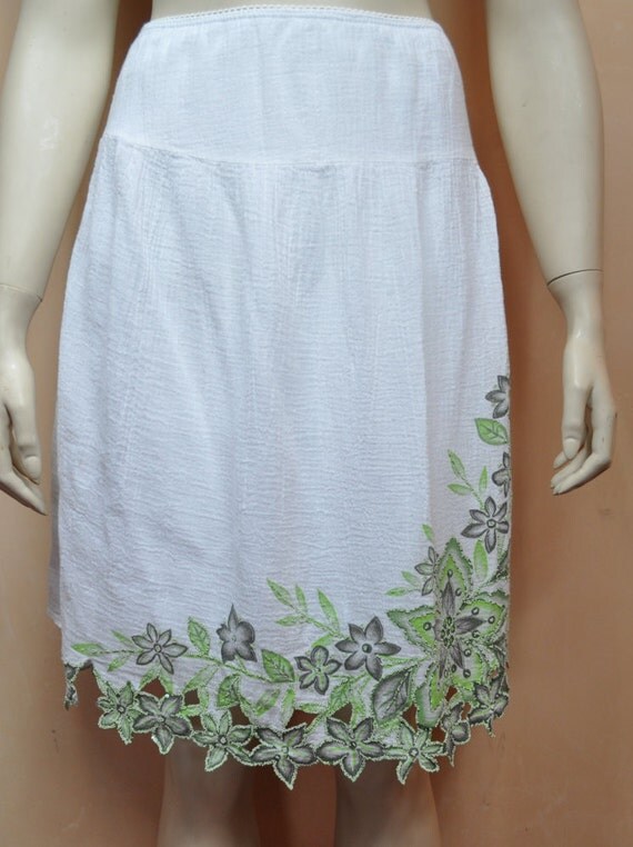 Gauze Cotton Skirt Cute Cover Up for Summer by somewhereintheattic