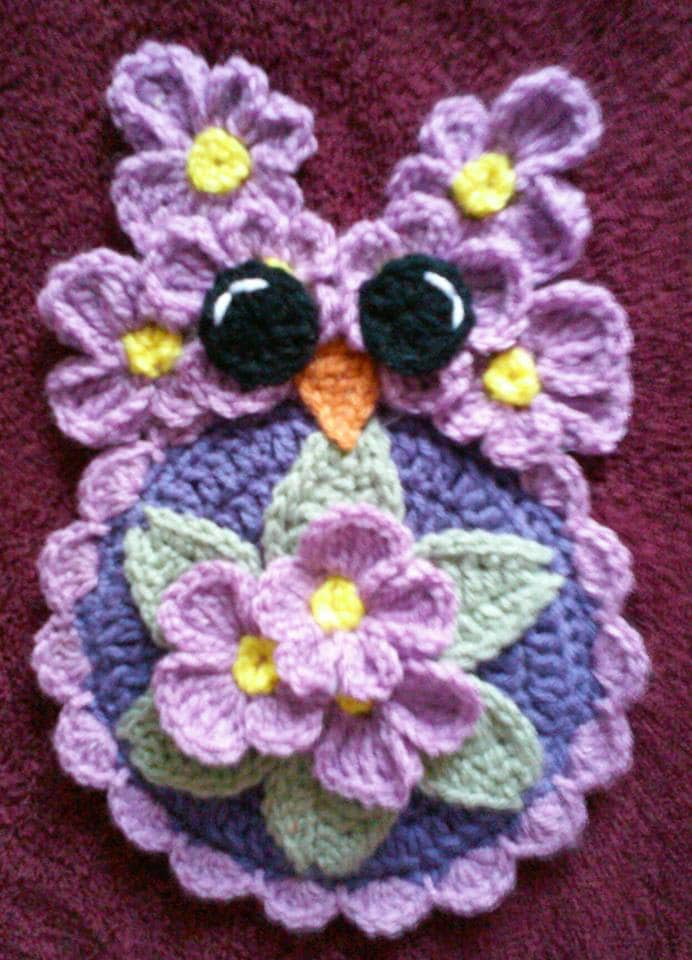 Crochet Miss Febuary Owl Potholder Pattern