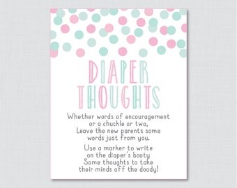 Baseball Baby Shower Diaper Thoughts Game Printable Download