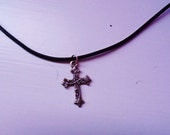 Cross Leather Choker