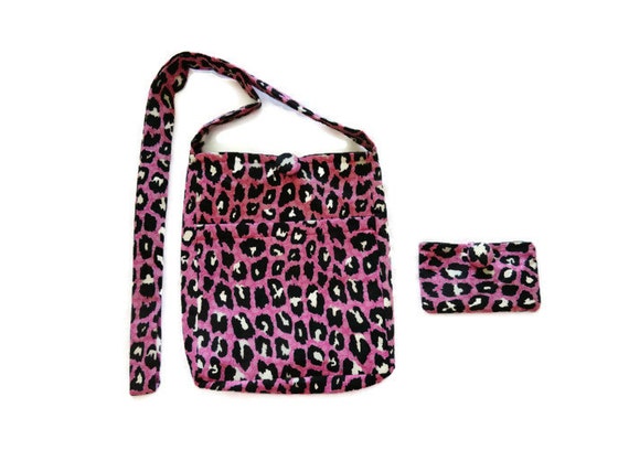 Cross-Body Purse with Matching Wallet , Pink Leopard Crossbody Purse ...