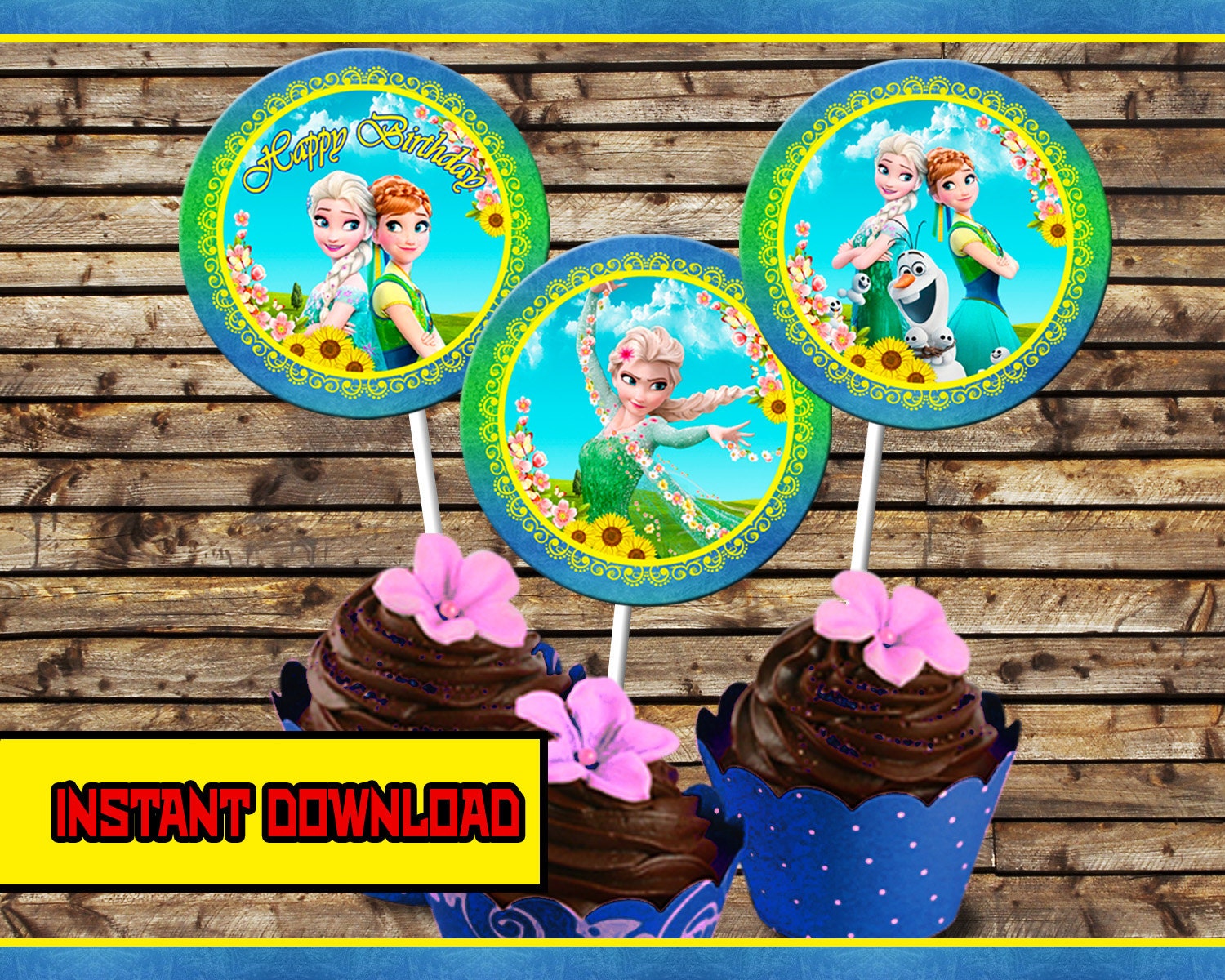 frozen fever cake Frozen Cupcake Toppers by OKinvitations