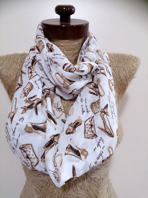 Print circle scarf shoe print scarfearth tone by AtlasScarf