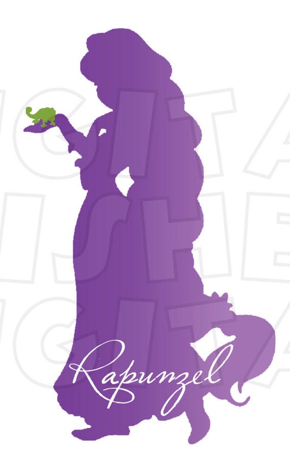 Download Rapunzel from Tangled Silhouette Digital Iron on by ...