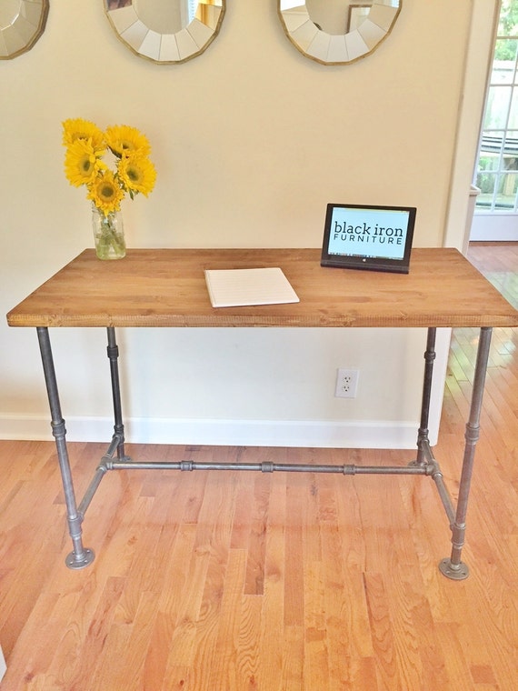 Desk Large Desk Industrial Desk Handmade by BlackIronFurniture