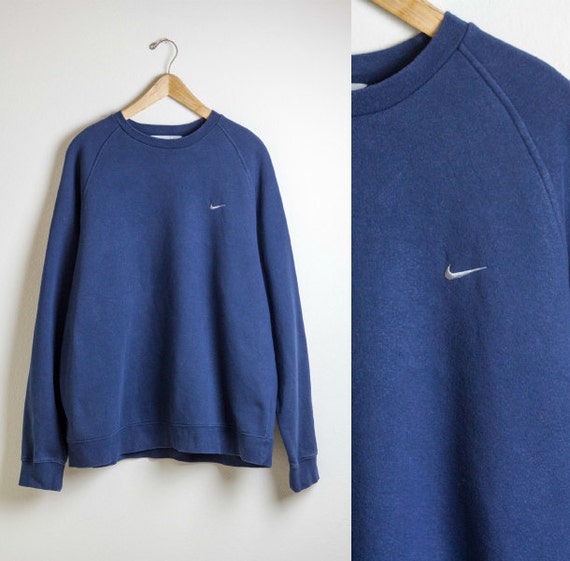 BLUE NIKE SWEATSHIRT / nike pullover jumper / minimal / swoosh