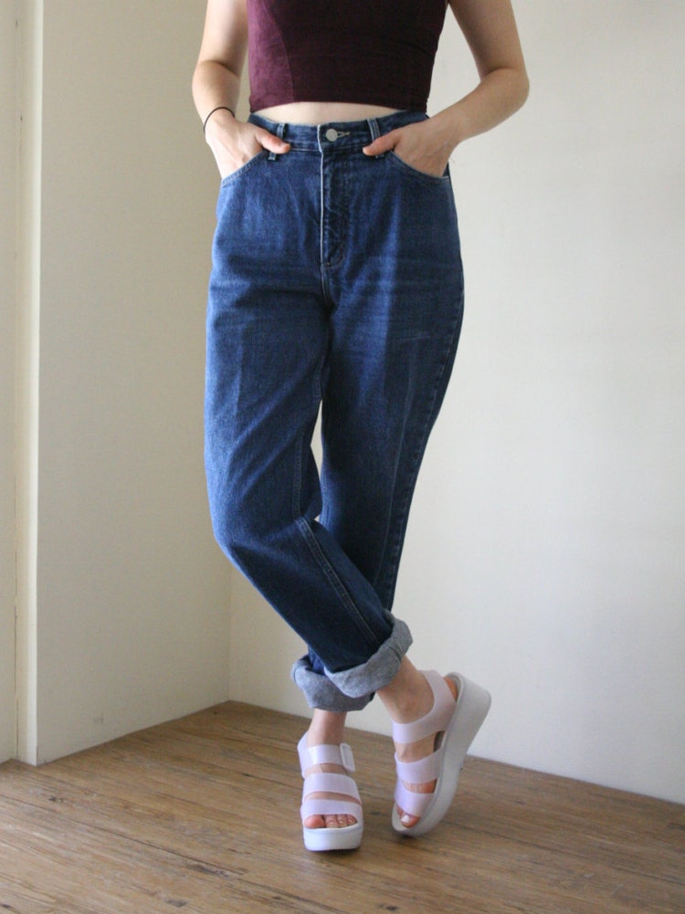 80s GUESS Jeans High Waisted Jeans Tapered by DownHouseVintage