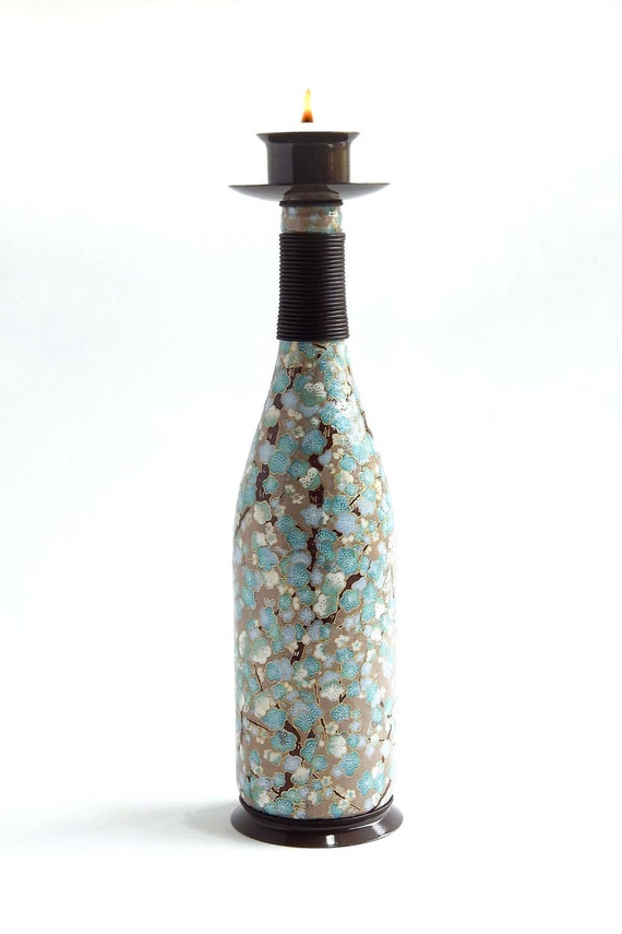Wine Bottle Votive Candle Holder by BeautifulThingsABM on Etsy